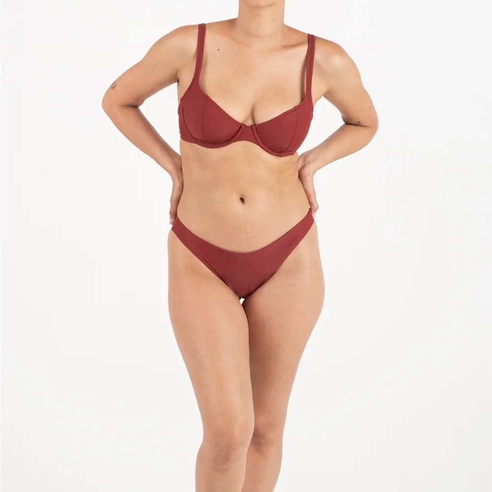 Galamaar Burgundy Billie Bikini Bra and bottom